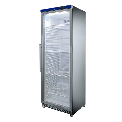 Armário frigorífico de conservação com porta de vidro, 396 l - inox