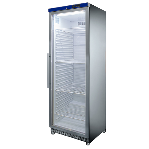 Armario frigorífico de conservación com puerta de cristal, 511 l - inox