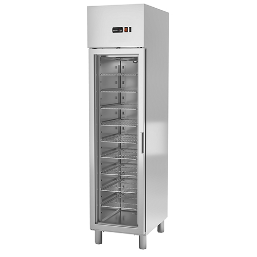 Armario frigorífico de conservación GN1/1 con puerta de cristal, 500 l