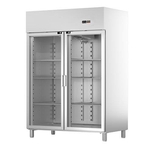 Armario frigorífico de conservación GN2/1 con puerta de cristal, 1400 l