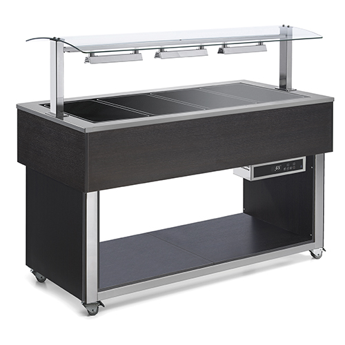 Buffet with heating ceramic glass, 4x GN1/1