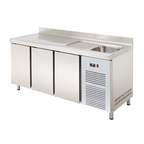 Refrigerated counter with sink (350x360x150 mm), 395 l