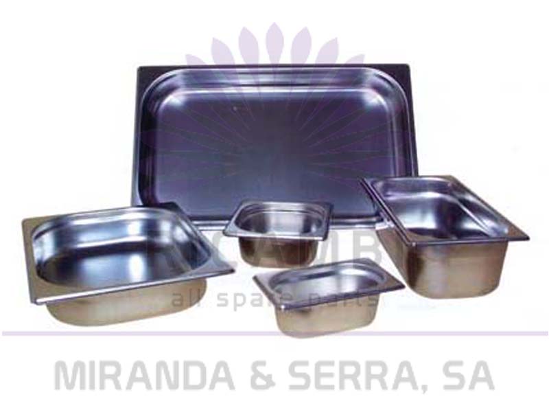 Stainless steel container GN1/1 (530x325 mm) without handles, 9 l, alt=65 mm