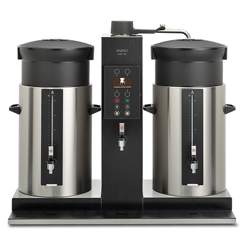 Coffee brewer 90 l with hot water dispenser and 2 containers