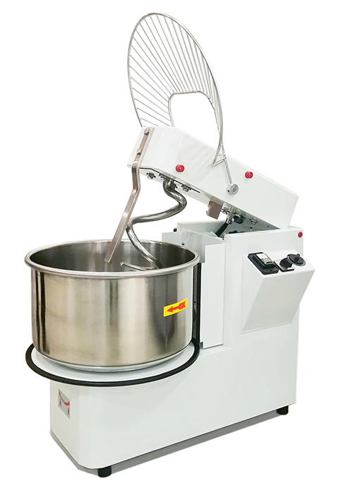 Dough spiral mixer with rising top and extractible bowl, 22 l / 18 kg - 2 speeds