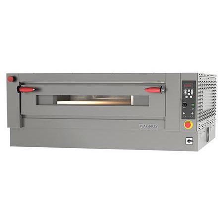 Electric pizza oven with a raised rotary refractory plate, 1 chamber 1050x1050x150 mm