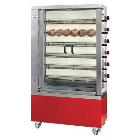 Gas chickens roaster - 6 spits