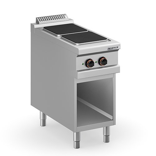 Electric stove with 2 square plates (2x 300x300 mm), free standing