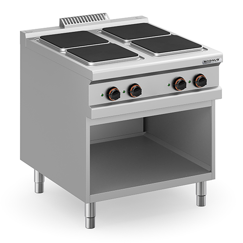Electric stove with 4 square plates (4x 300x300 mm), free standing