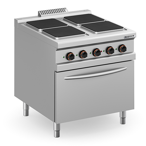 Electric stove with 4 square plates (4x 300x300 mm) + electric oven