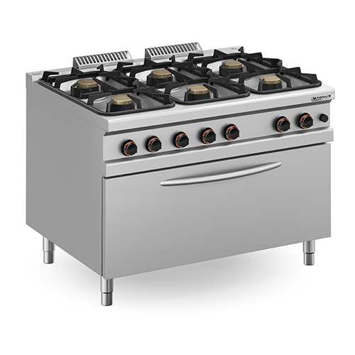 6 Burners gas stove + MAXI gas oven