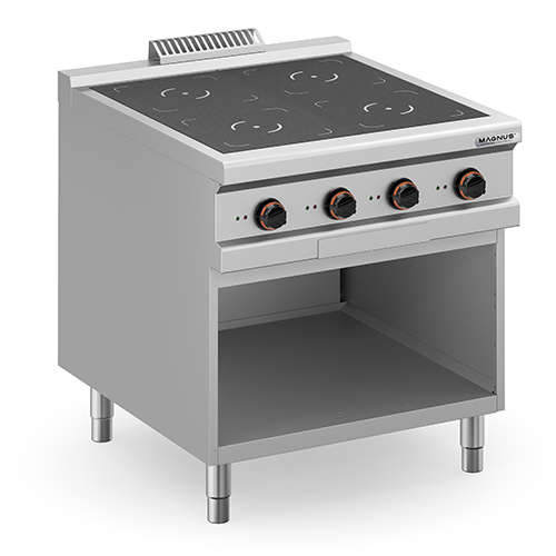 Induction stove with 4 inductors, free standing