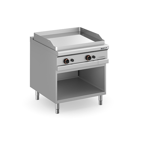 Gas fry-top with chromed smooth plate 780x720 mm, free standing