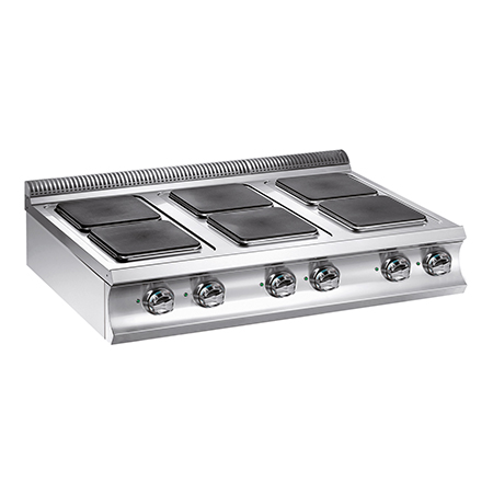 Electric stove with 6 square plates (6x 300x300 mm), TOP