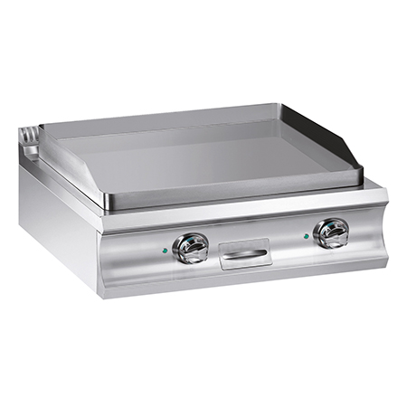 Electric fry-top with chromed smooth plate 780x720 mm, TOP