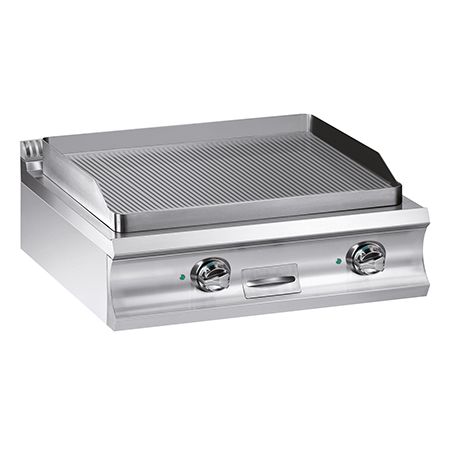 Electric fry-top with grooved plate 780x720 mm, TOP