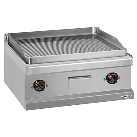Electric fry-top with grooved plate 650x570 mm, countertop