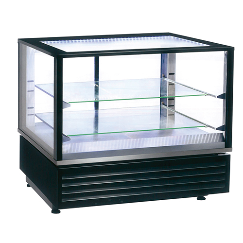 Heated display showcase, 2x GN1/1, 2 shelves - Black