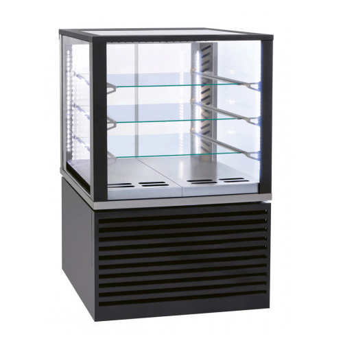 Refrigerated display showcase, 2x GN1/1, 3 shelves - Black