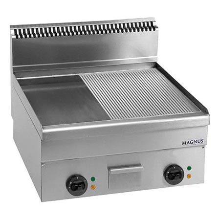 Electric fry-top with chromed mixed plate 600x510 mm, countertop