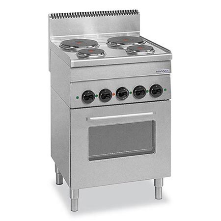 Electric stove with 4 round plates (2x Ø145mm + 2x Ø220mm) + multifunctional electric oven