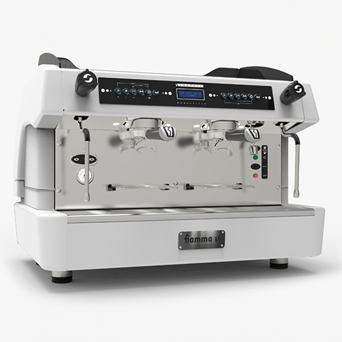Automatic espresso coffee machine, 2 groups - white