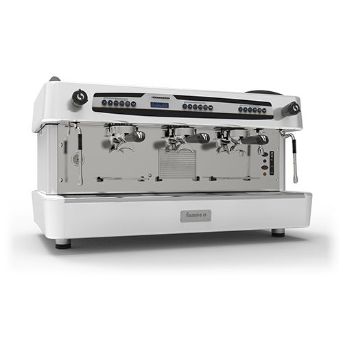 Automatic espresso coffee machine, 3 groups - white