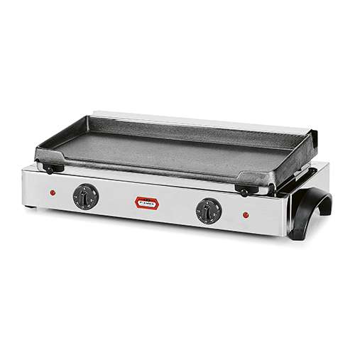 Double grill, smooth lower plate, type fry-top