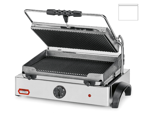 Contact grill, smooth lower and upper plates