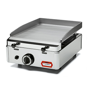 Polished steel gas griddle plate, 383x395 mm