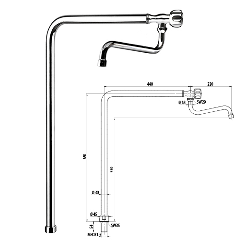 Water column for gas and electric stoves