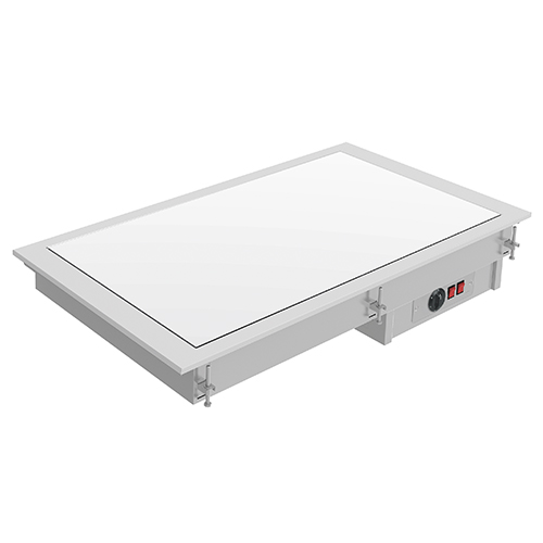 Buffet de encastrar con placa de calentamiento en vitrocerámica 2x GN1/1 branco