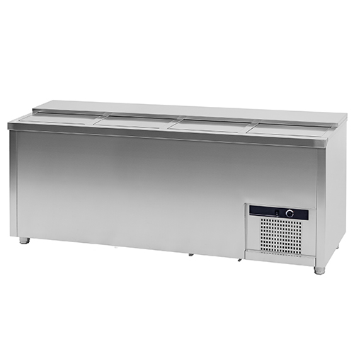 Enfriador de botellas en inox con cuatro puertas