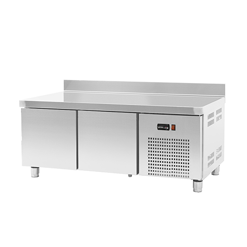 Mesa baja refrigerada para línea de cocina con 2 cajones, 74 l