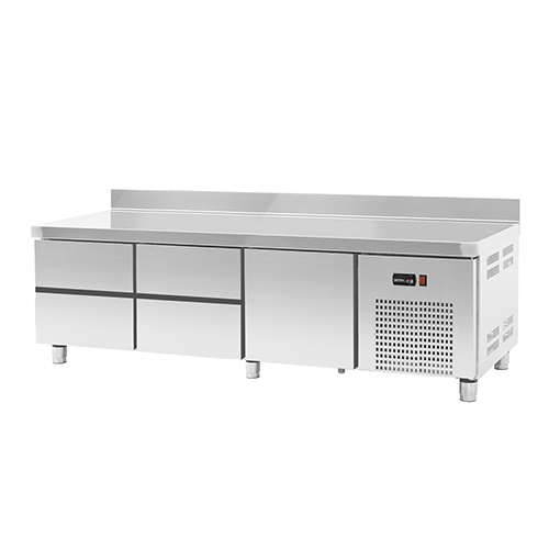 Base refrigerada para linha queima com 2 kits de 2 gavetas e 1 gavetão, 121 l