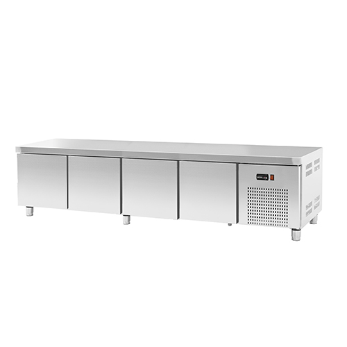 Base refrigerada para linha queima com 4 gavetões, sem alçado, 167 l