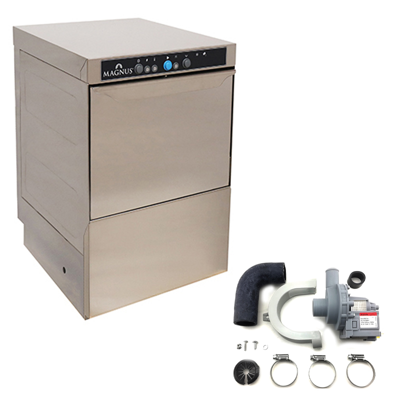 Lavavasos con bomba de desagüe, cesta 350x350 mm