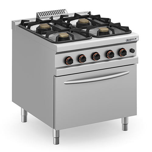 4 Burners gas stove + gas oven