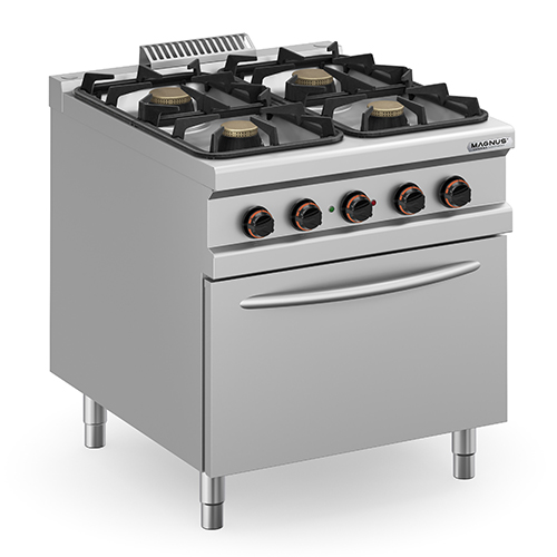 4 Burners gas stove + electric oven