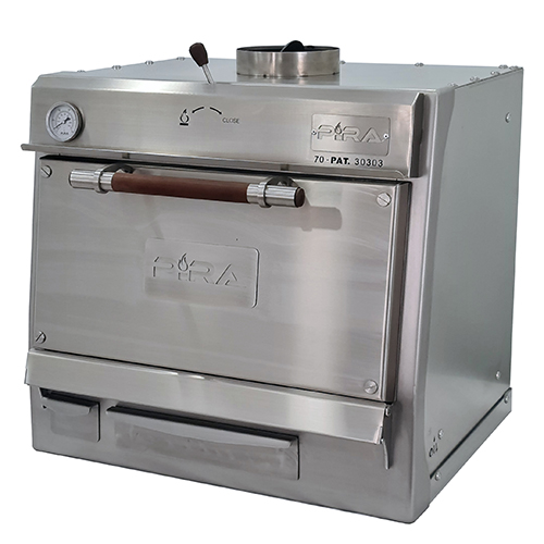 Horno de brasa totalmente de acero inoxidable, 60 kg/h - puerta ciega