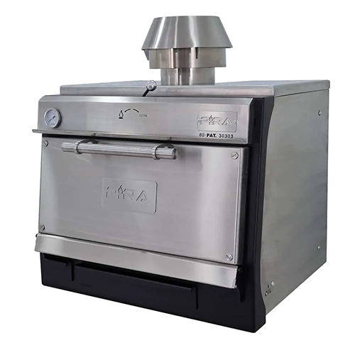 Horno de brasa de acero inoxidable con frontal pintado, 75 kg/h - puerta ciega