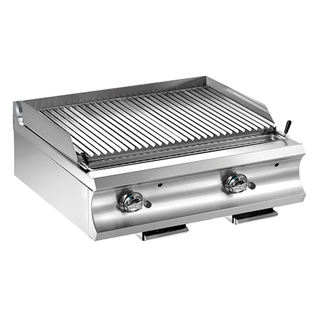 Gas lava stones grill, 2x (370x640 mm), TOP