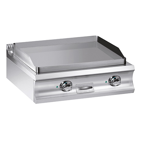 Fry-top eléctrico, plancha lisa con cromo duro 780x720 mm, TOP