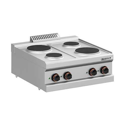 Cocina eléctrica con 4 placas redondas (2x Ø145mm + 2x Ø220mm), sobremesa