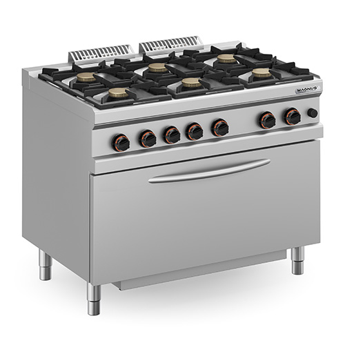 Cocina a gas con 6 quemadores + horno maxi a gas