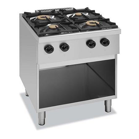 Cocina a gas con 4 quemadores, mueble