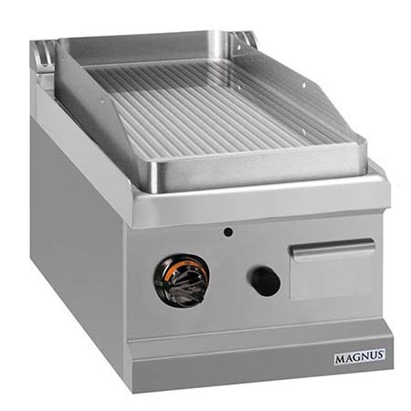 Fry top a gas, plancha lisa acanalada 350x570 mm, sobremesa