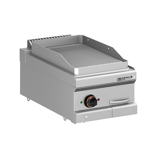 Electric fry-top with grooved plate 350x570 mm, countertop