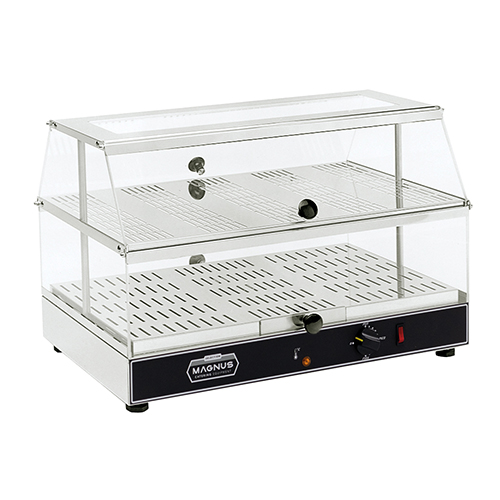 Vitrine quente dupla de bancada, 2x GN1/1