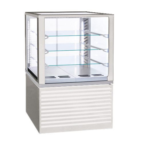 Vitrine panorâmica refrigerada, 2x GN1/1, 3 prateleiras - Branco